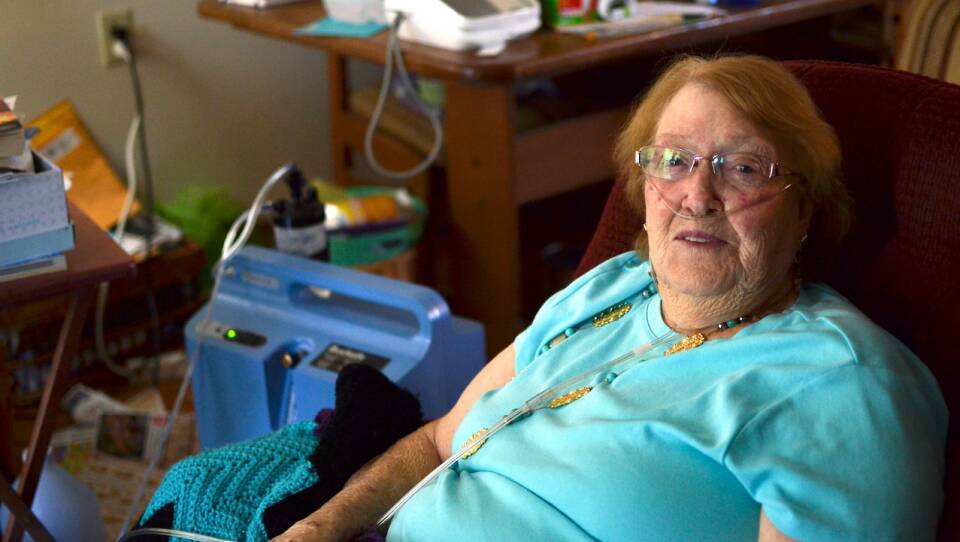 Charlotte Potts, who has a history of heart problems, lives within sight of Livingston Regional Hospital. After a recent stint there, she was discharged into the care of a home health agency, and now gets treatment in her apartment for some ailments.
