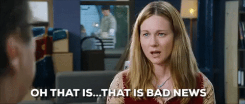A woman says "Oh that is... that is bad news"