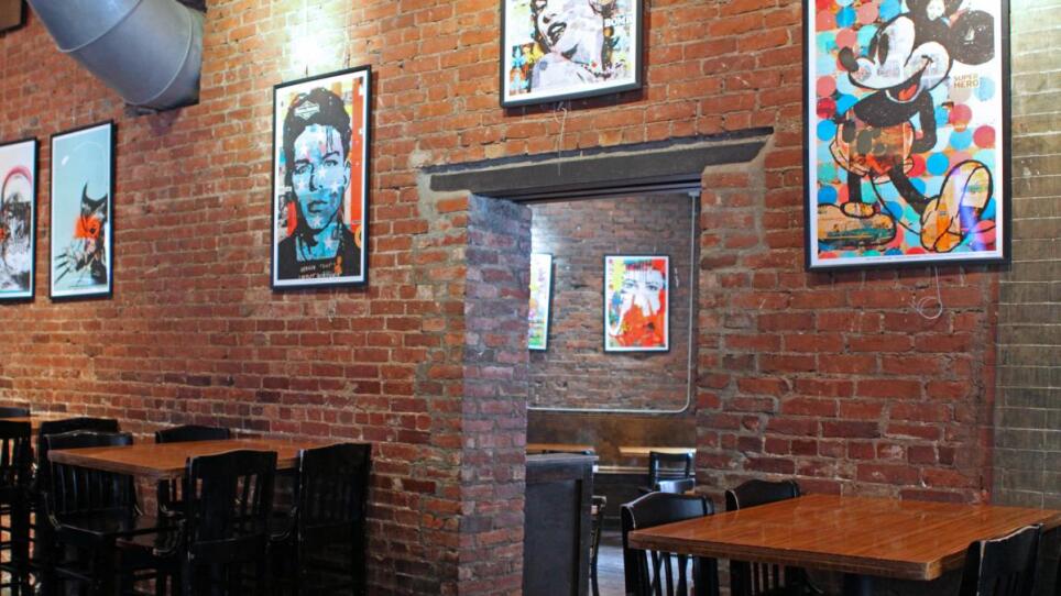 Good Life Bar interior, with art.