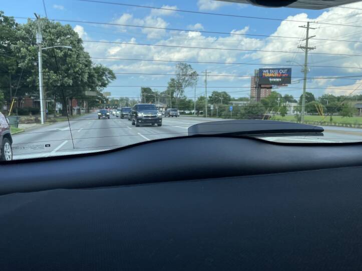 Not every vehicle in Granholm's caravan was electric. The Secret Service, for instance, rode in large traditional SUVs.