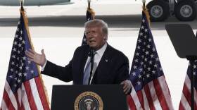 President Donald Trump speaks during a campaign rally at Yuma International Airport in Arizona on Tuesday.