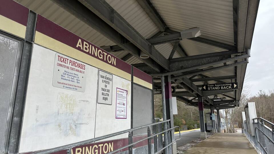 The Abington train station stop.