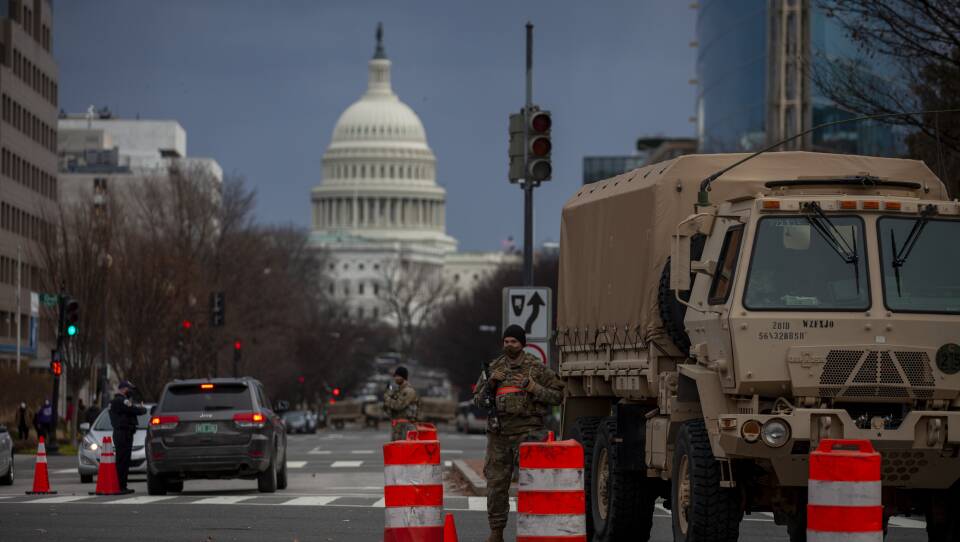 One of the many security checkpoints in Washington, D.C. ahead of the inauguration ceremony on Wednesday.