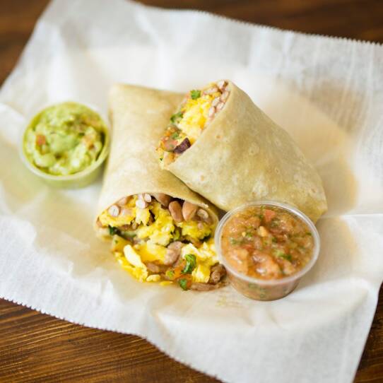 A breakfast burrito from Anna's Taqueria