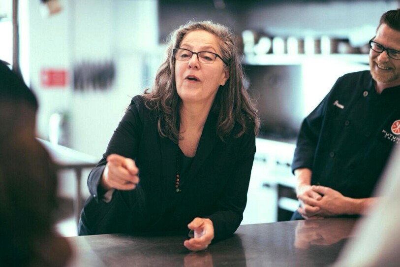 Future Chefs' executive director Toni Elka coaches a group of program participants.