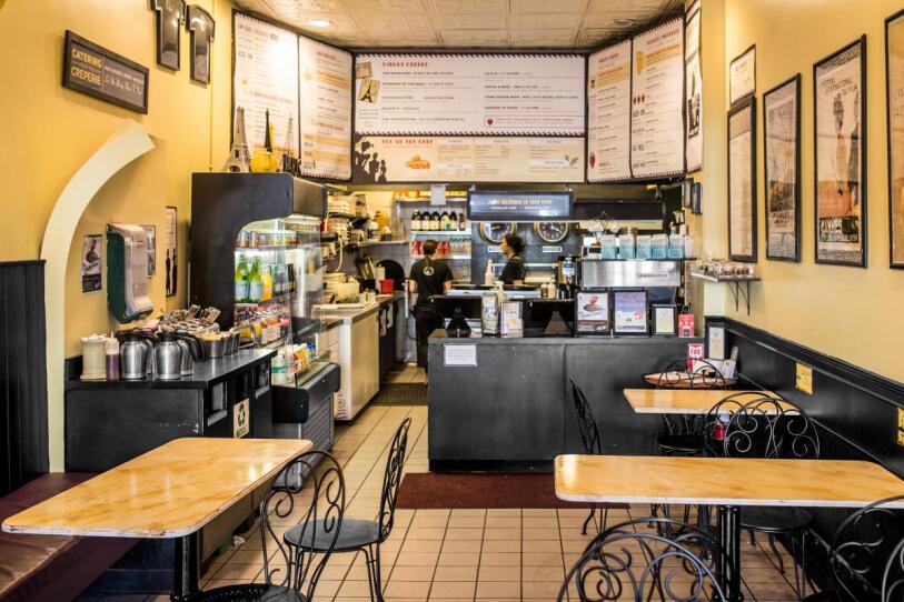 The interior of Paris Creperie.