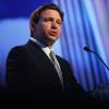Republican presidential candidate and Florida Gov. Ron DeSantis speaks during a Moms for Liberty summit in Philadelphia on Friday.