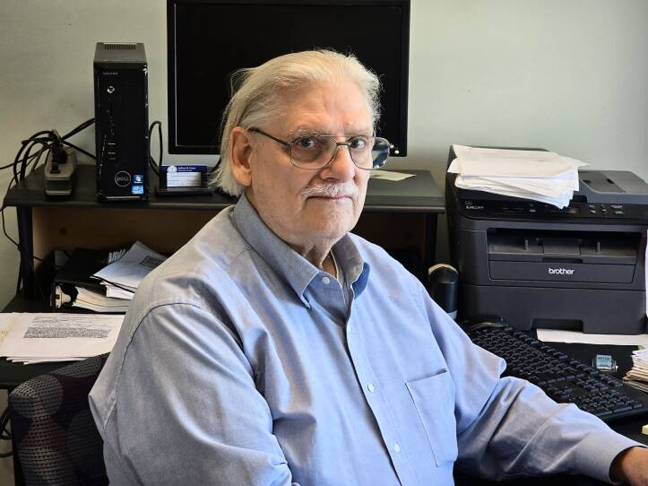 Attoney Jeffrey Feuer, in his office in Cambridge.  Feuer, a Cambridge-based attorney, represents several environmental activists who say they were questioned by the FBI this spring..jpg