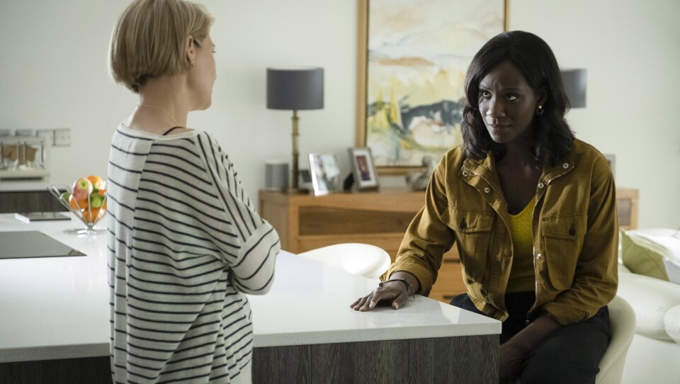 Picture Shows: Claire (SIÂN BROOKE), Tina (MOYO AKANDÉ)