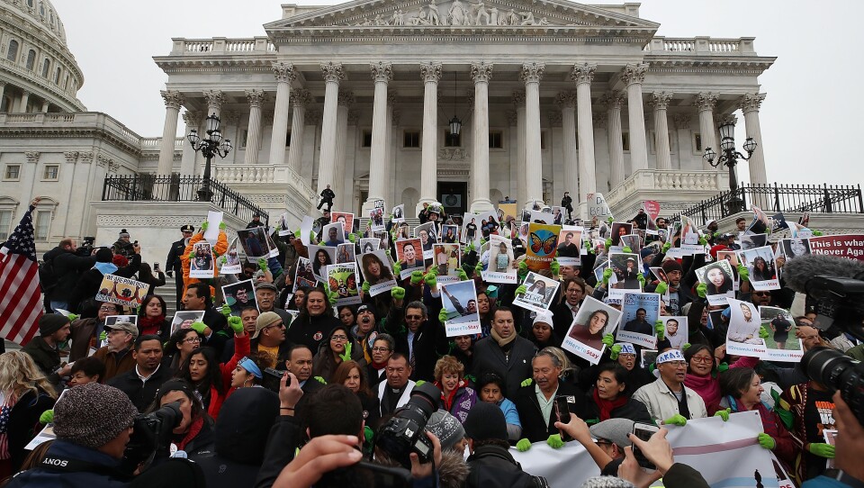 Immigration Activists Protest On Capitol Hill Calling On Congress To Pass Clean Dream Act