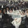 A 1981 painting by artist Robert Freeman, "Black Tie," depicts many people at a formal gathering