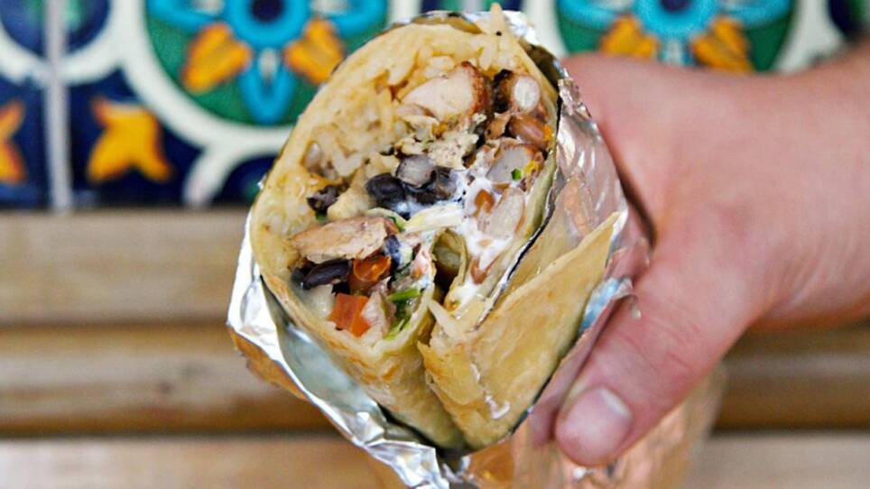 A burrito from Anna's Taqueria.