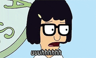 An animated girl groans theatrically