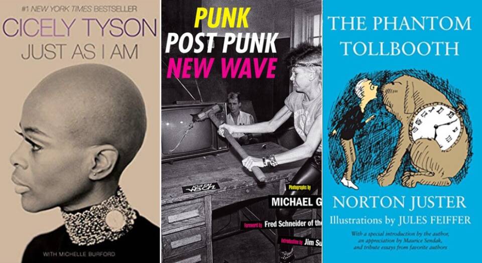 Three book covers: Cecily Tyson; Michael Grecco; Norton Juster