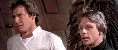 Han Solo sarcastically says "Oh. Great."