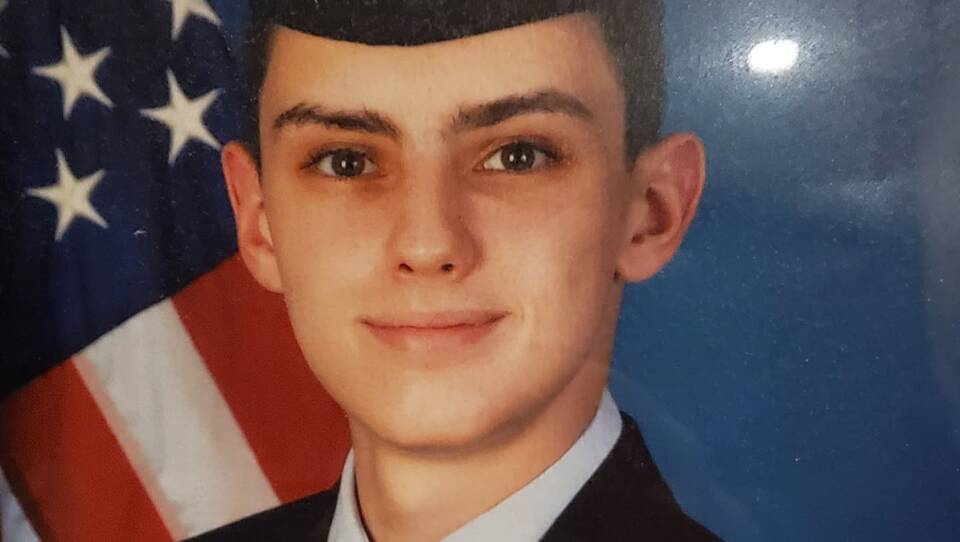 Jack Teixeira (in an undated undated photo posted on Facebook by his mother on Veterans Day in 2021) faces two criminal charges after posting classified Pentagon documents on social media.