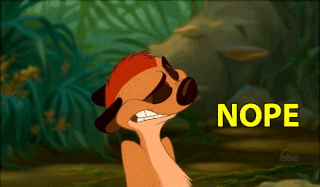 An animated meerkat reluctantly says "nope."