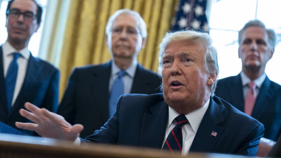 Donald Trump, Steven Mnuchin, Mitch McConnell, Kevin McCarthy