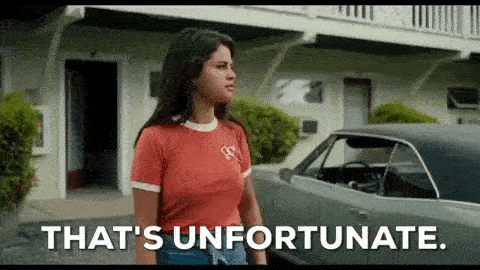 A woman says "that's unfortunate."
