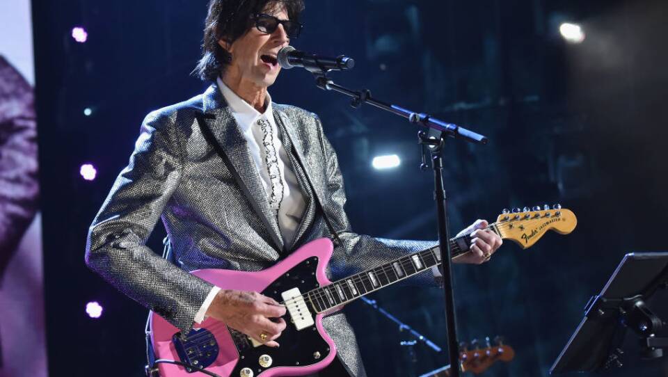 Ric Ocasek of The Cars, performing at the group's induction ceremony into the Rock & Roll Hall of Fame in 2018. Ocasek died Sunday.
