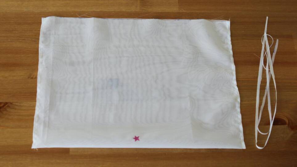 Step-by-step photos for homemade produce bag tutorial.