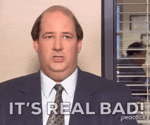 A man emphatically says "it's real bad!"