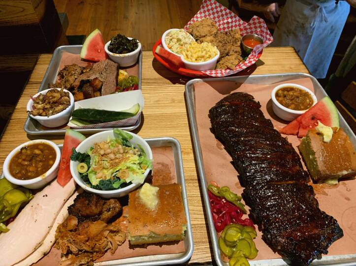 Variety of Entree Dishes at The Smoke Shop BBQ in Kendall Square, Cambridge, MA