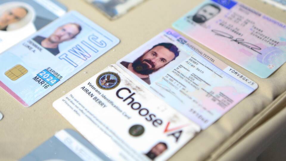 This photograph released by the Venezuelan government purports to show the ID cards confiscated from Airan Berry and Luke Denman in Caracas. The former U.S. service members are now in detention after Venezuelan security forces stifled an ill-fated raid earlier this week.