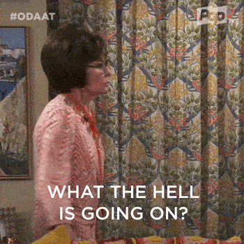A woman exclaims "what the hell is going on?"