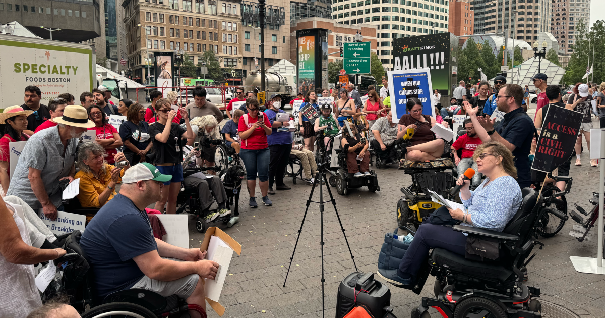 Disability advocates rally in Boston for faster wheelchair repairs