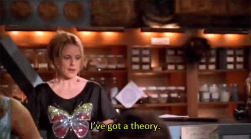 A woman sings "I've got a theory."