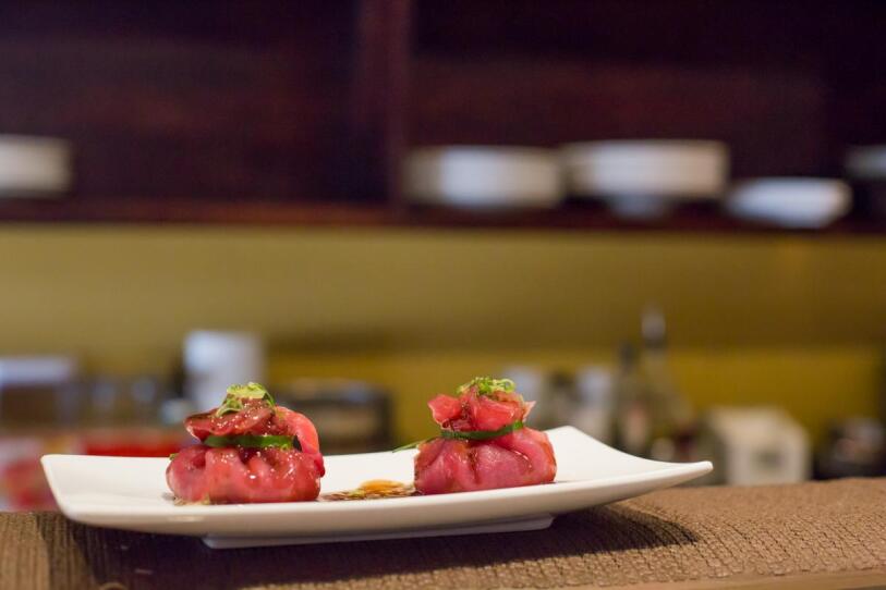 The tuna kind crab dumpling at Feng - Hudson, MA