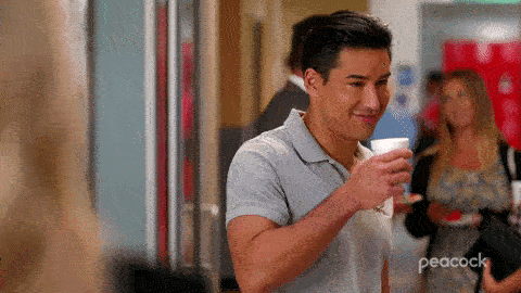 A man laughs, does a double take and then says "Oh! Uh - you're serious?"