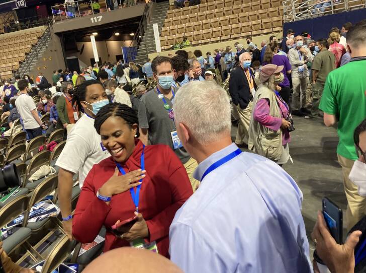 Tanisha Sullivan at MassDems convention
