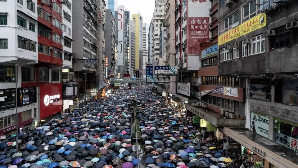 Organizers estimate that nearly 1.7 million people came out on Sunday for the 11th weekend of Hong Kong's protests.