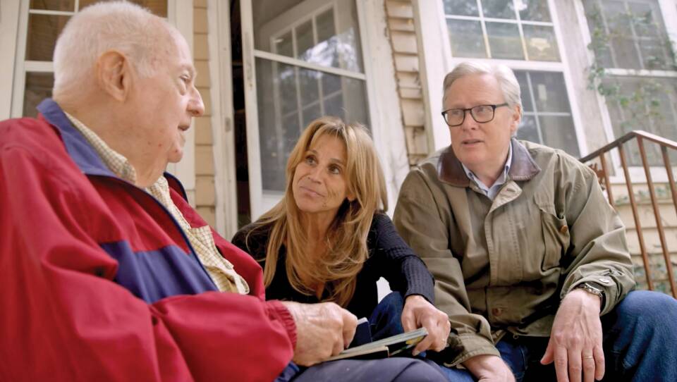 Donald Triplett, left, with filmmakers Zucker and Donvan