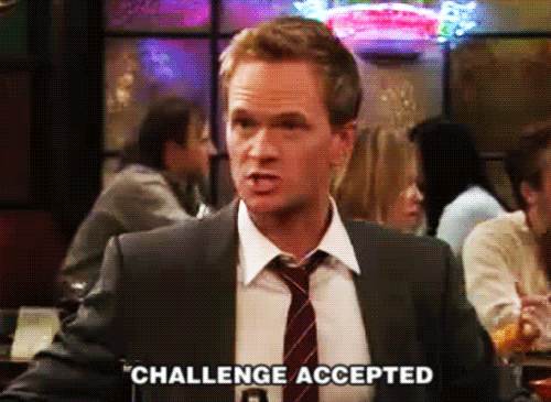 A man confidently says "challenge accepted"