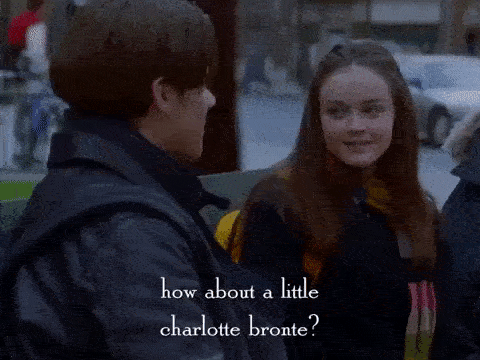 A girl says "How about a little Charlotte Bronte?"