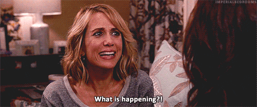 A woman says "What is happening?!"