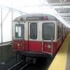 An outdated Red Line car sits in a station