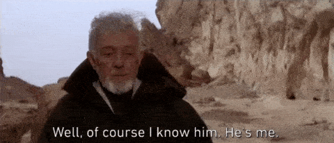 A man says "well, of course I know him. He's me."