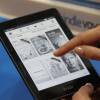 A kindle e-book reader is pictured at the Book Fair in Frankfurt, Germany, in 2015.