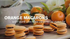 Orange Macaron with Dark Chocolate Ganache