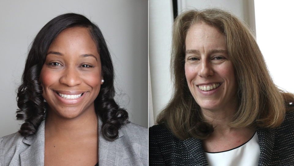 Headshots of Andrea Campbell and Shannon Liss-Riordan