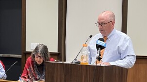 Seth Pickering, a deputy regional director at the Massachusetts Department of Environmental Protection, speaks to the Nuclear Decommissioning Citizens Advisory Panel, Sept. 25, 2023.