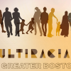 Cartoon outlines of adults and children playing and walking over a title "Multiracial in Greater Boston"