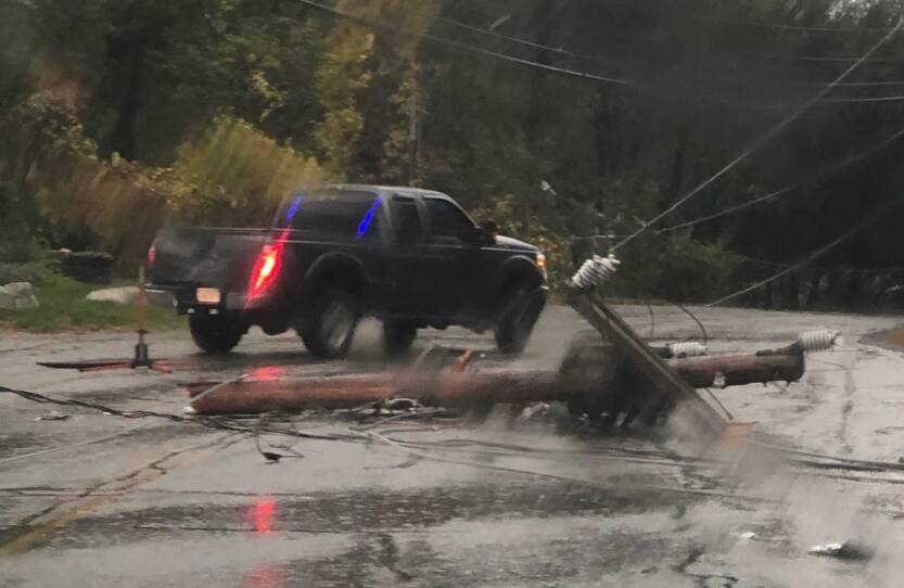 Storm damage power outage