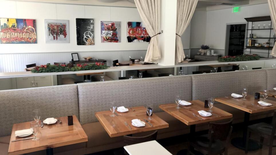 Zeina Kahhale's paintings, on the walls at Lumière.