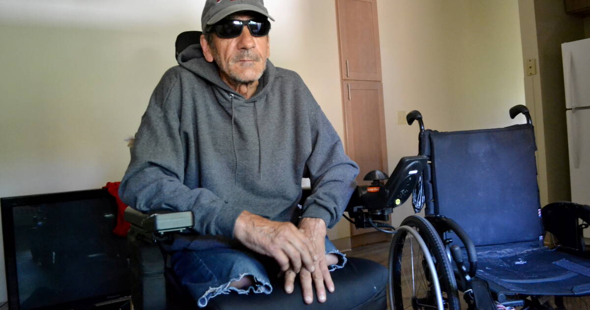 His public housing building’s elevator was broken, so a disabled veteran slept outside