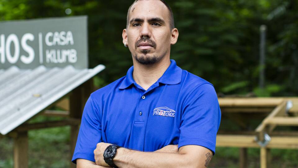 Luis Marrero, director of PRoTechos, at the center in San Juan where the nonprofit trains its roof repair apprentices.